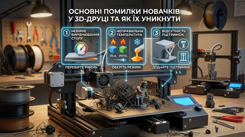 ⚠️ Основні помилки новачків у 3D-друці та як їх уникнути