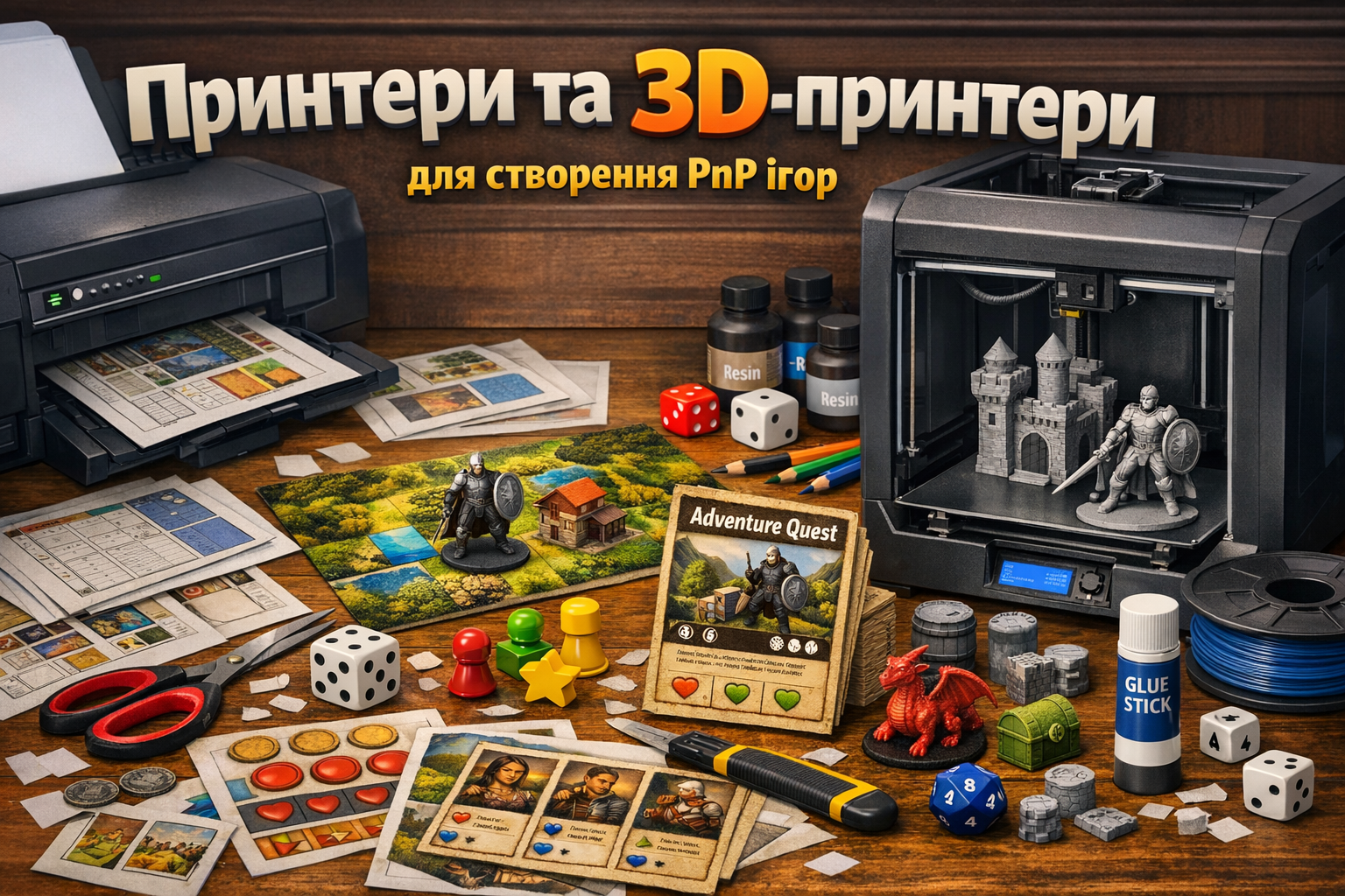 🖨️ Використання принтерів і 3D-принтерів для створення PnP ігор.