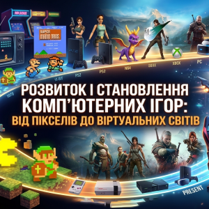 🎮 Розвиток і становлення комп’ютерних ігор: від пікселів до віртуальних світів.